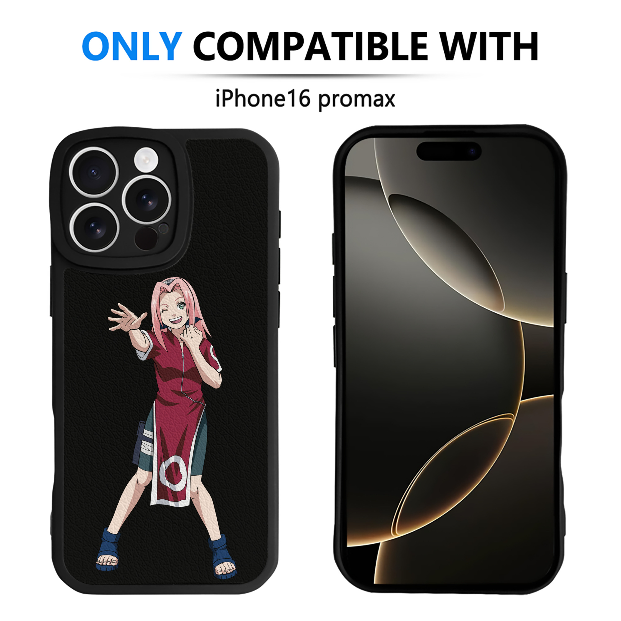 （画像用） NARUTO -ナルト- 春野サクラ Haruno Sakura 【iPhone 16シリーズ対応】シリコンスマホケース（レザー調） 材質：シリコン